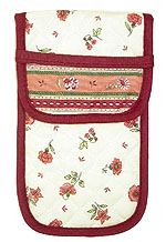 French sunglasses case (flower pattern. white x pink)